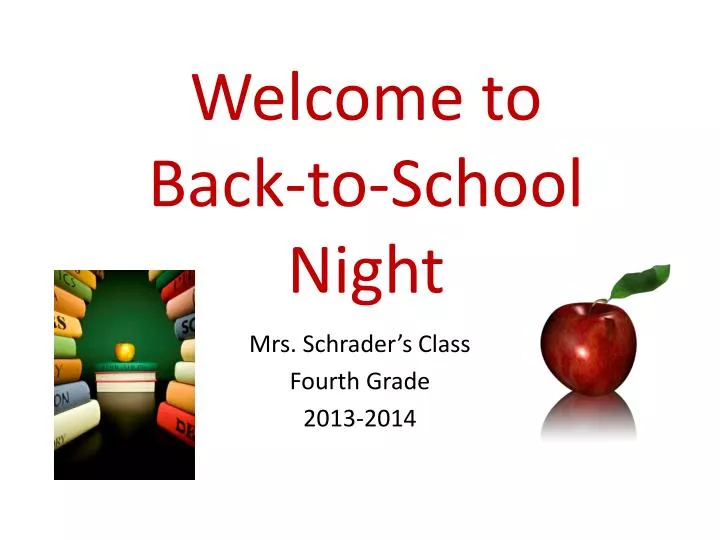 welcome to back to school night