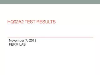HQ02a2 test RESULTS