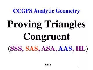 CCGPS Analytic Geometry