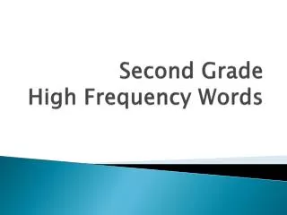 Second Grade High Frequency Words