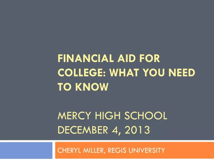 financial aid for college what you need to know mercy high school december 4 2013