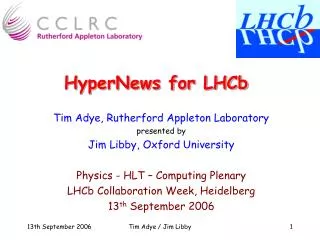 HyperNews for LHCb