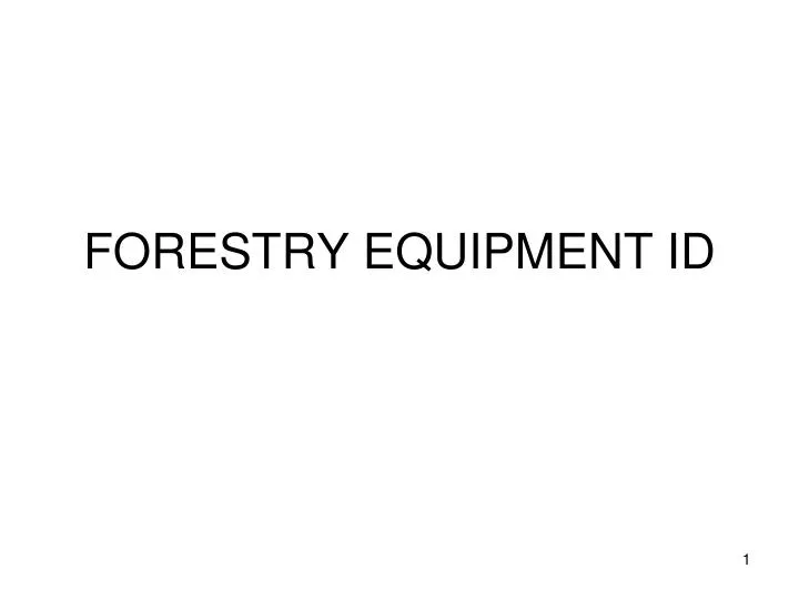 forestry equipment id