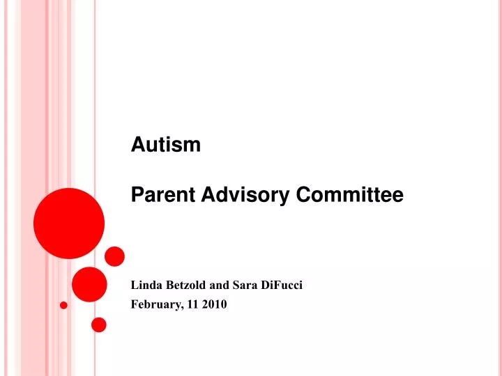 autism parent advisory committee
