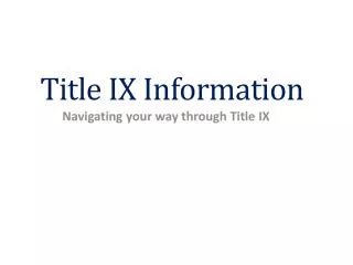 Title IX Information