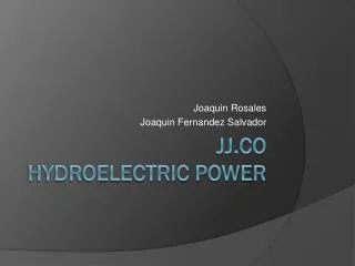 JJ.Co Hydroelectric power
