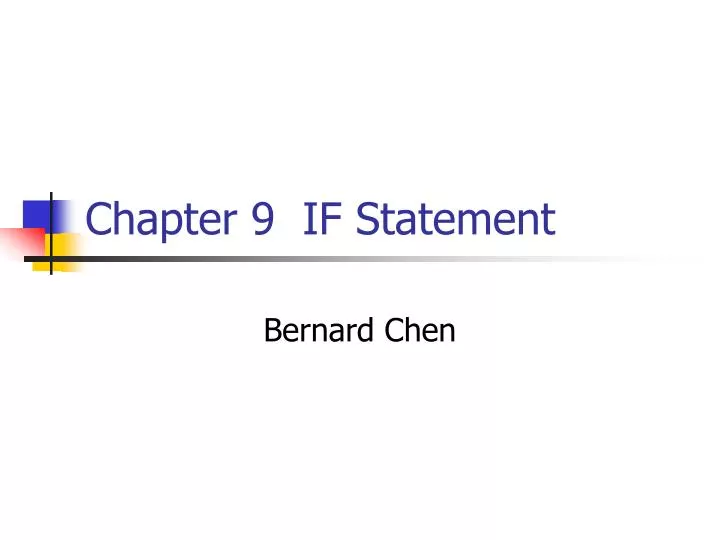 chapter 9 if statement