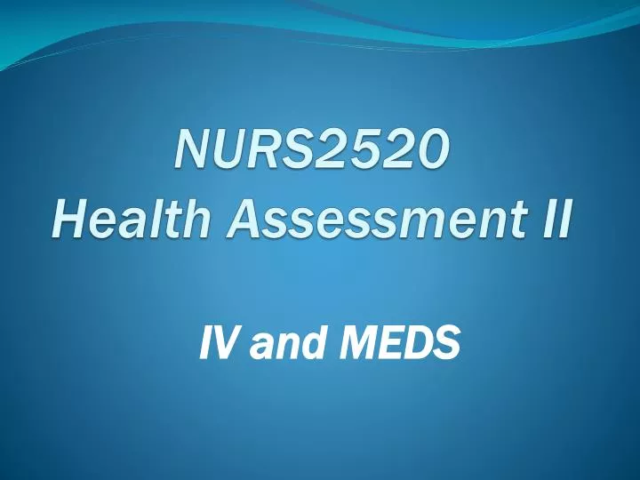 nurs2520 health assessment ii