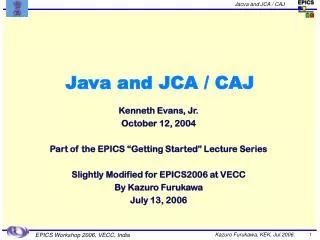 Java and JCA / CAJ