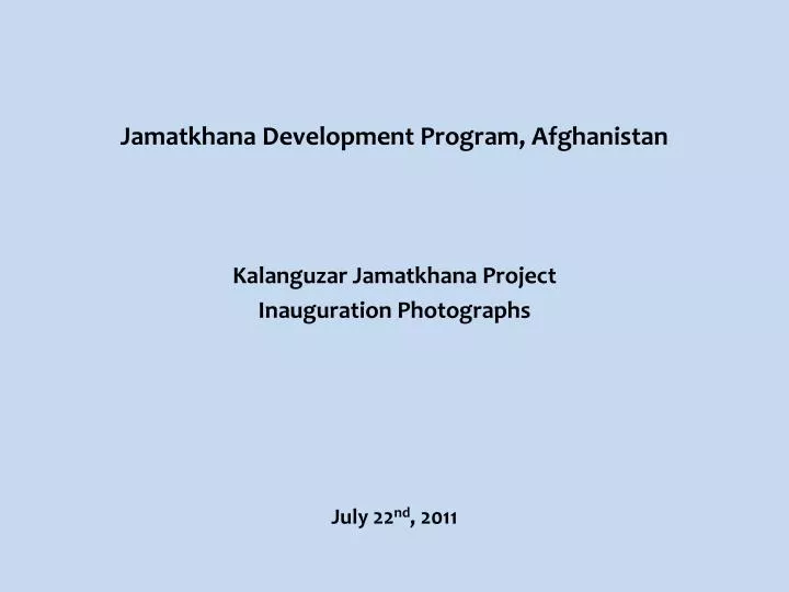 jamatkhana development program afghanistan