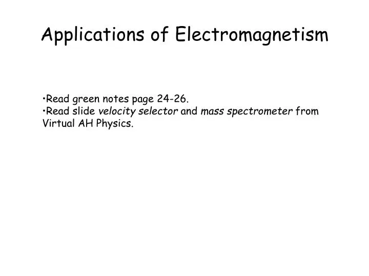 applications of electromagnetism