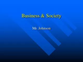 Business &amp; Society