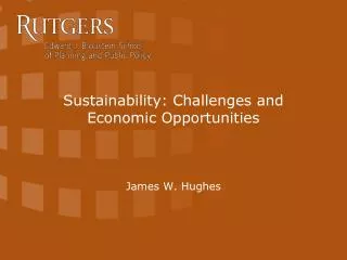 Sustainability: Challenges and Economic Opportunities