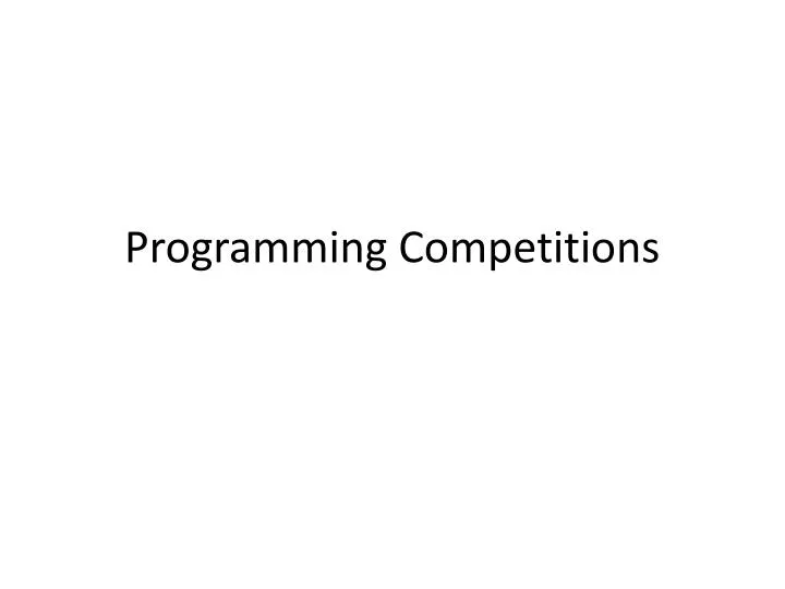 programming competitions