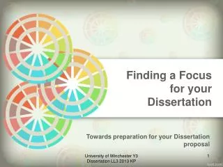 Finding a Focus for your Dissertation