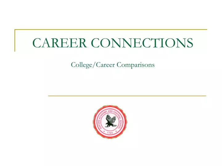 career connections college career comparisons
