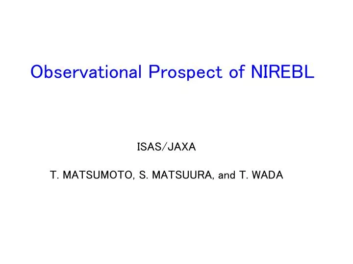 observational prospect of nirebl