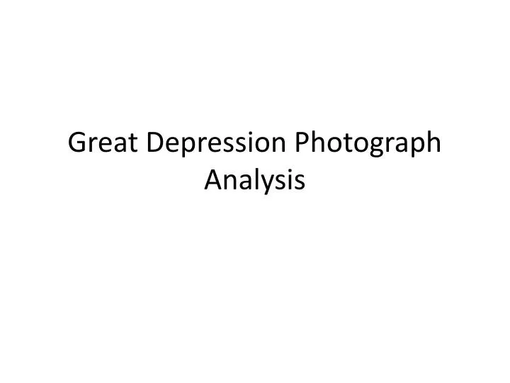 great depression photograph analysis