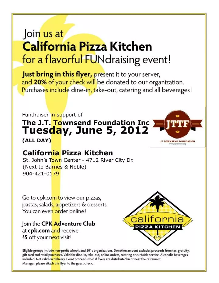 fundraiser in support of the j t townsend foundation inc tuesday june 5 2012 all day