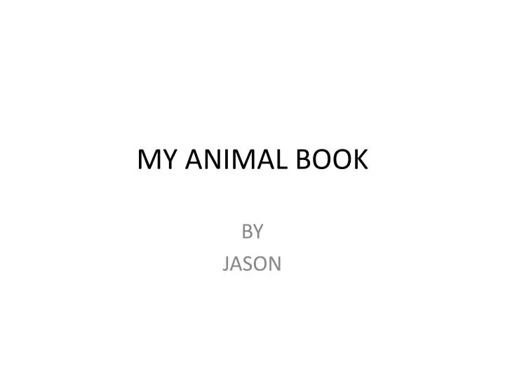 my animal book