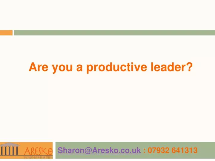 are you a productive leader