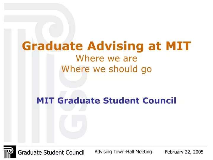 graduate advising at mit where we are where we should go