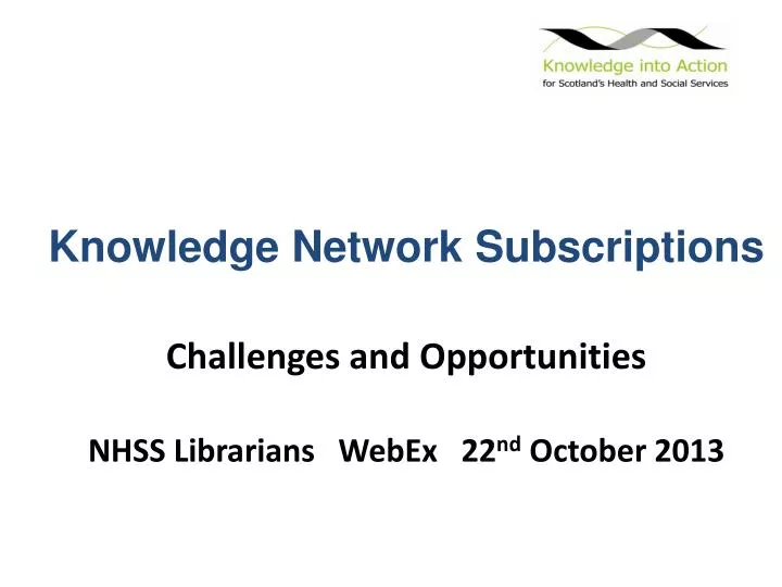 knowledge network subscriptions