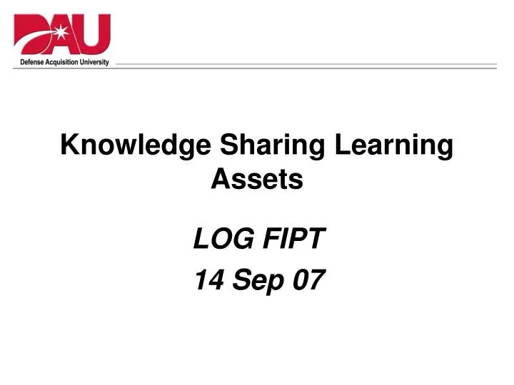 knowledge sharing learning assets