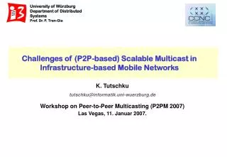 Challenges of (P2P-based) Scalable Multicast in Infrastructure-based Mobile Networks
