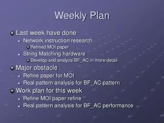 Weekly Plan