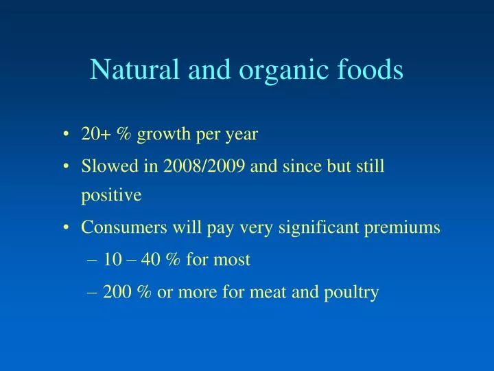 natural and organic foods