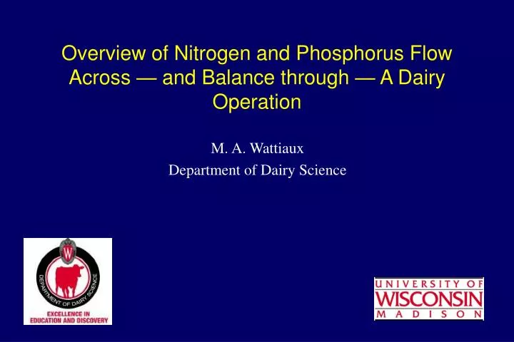 overview of nitrogen and phosphorus flow across and balance through a dairy operation
