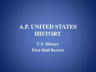 A.P. UNITED STATES HISTORY