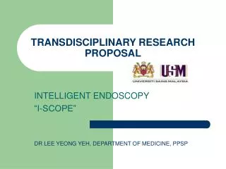 TRANSDISCIPLINARY RESEARCH PROPOSAL