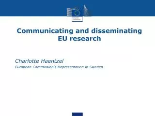 Communicating and disseminating EU research