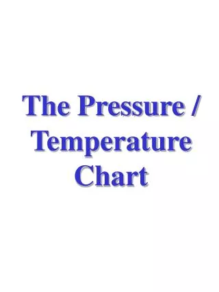 The Pressure / Temperature Chart