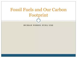 fossil fuels and our carbon footprint