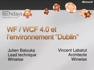 wf wcf 4 0 et l en vironnement dublin