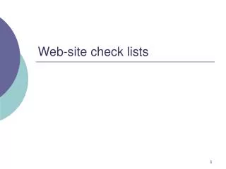 Web-site check lists