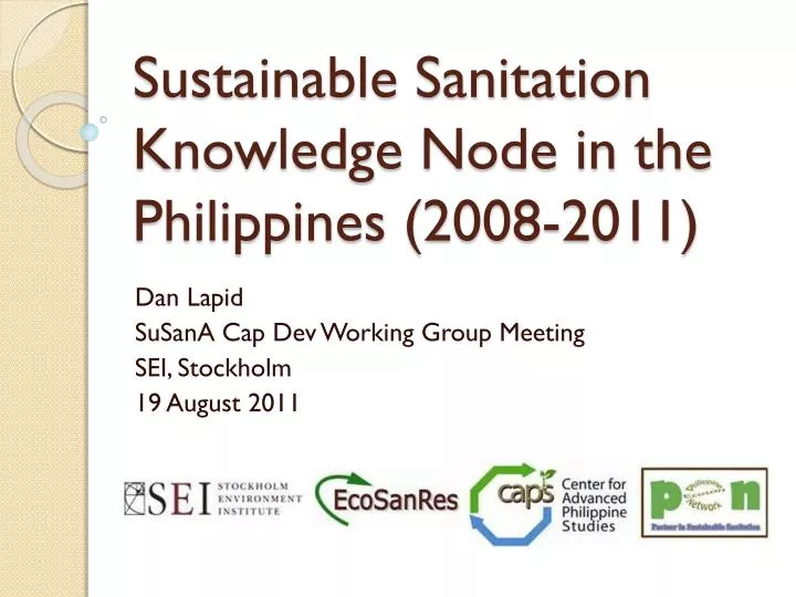 sustainable sanitation knowledge node in the philippines 2008 2011
