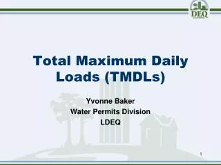 Total Maximum Daily Loads (TMDLs)