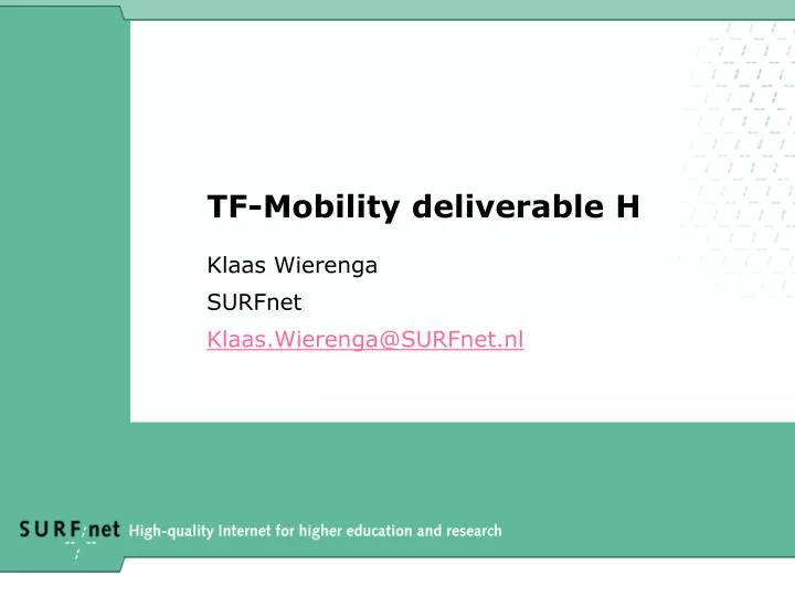 tf mobility deliverable h