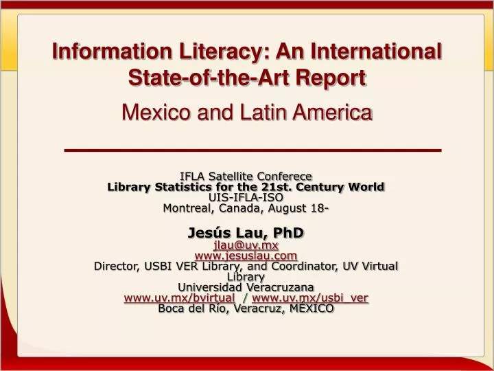 information literacy an international state of the art report mexico and latin america