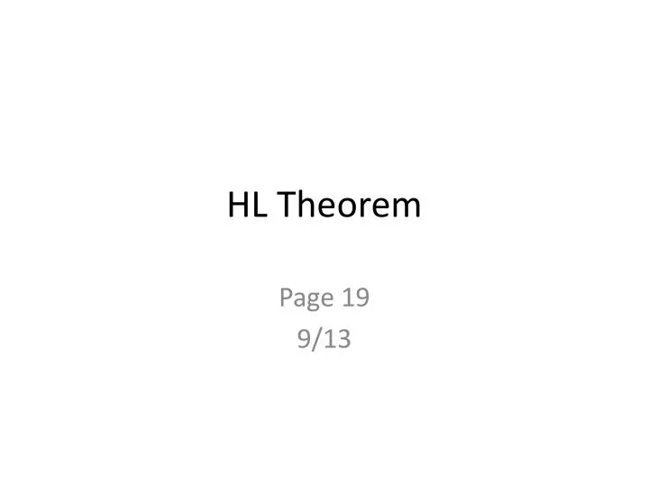 hl theorem