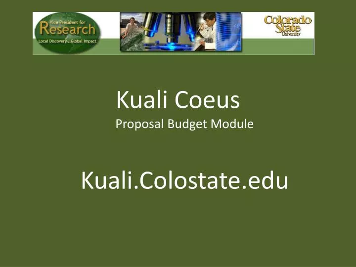 kuali coeus proposal budget module kuali colostate edu