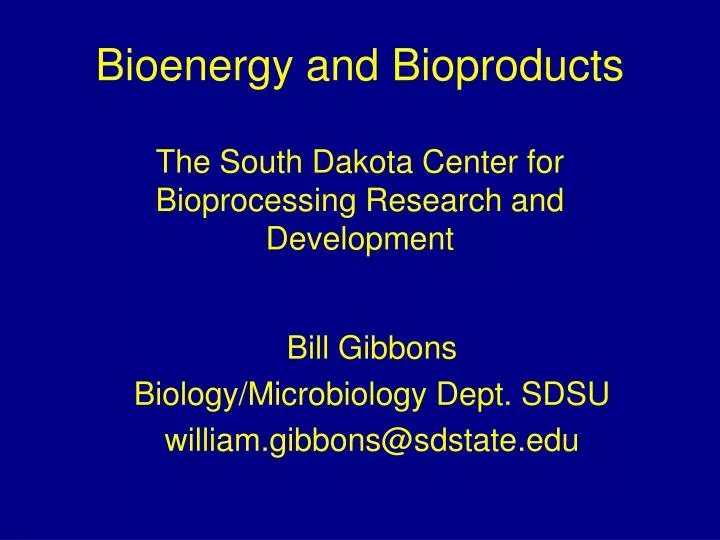 bioenergy and bioproducts