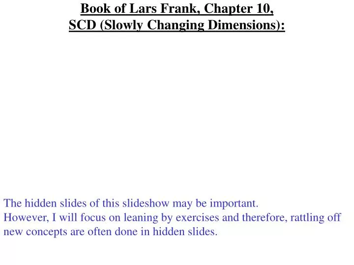 book of lars frank chapter 10 scd slowly changing dimensions
