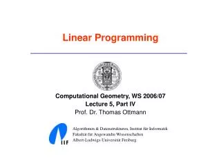 Linear Programming