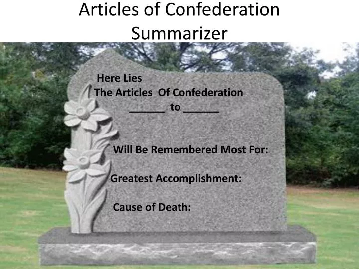 articles of confederation summarizer