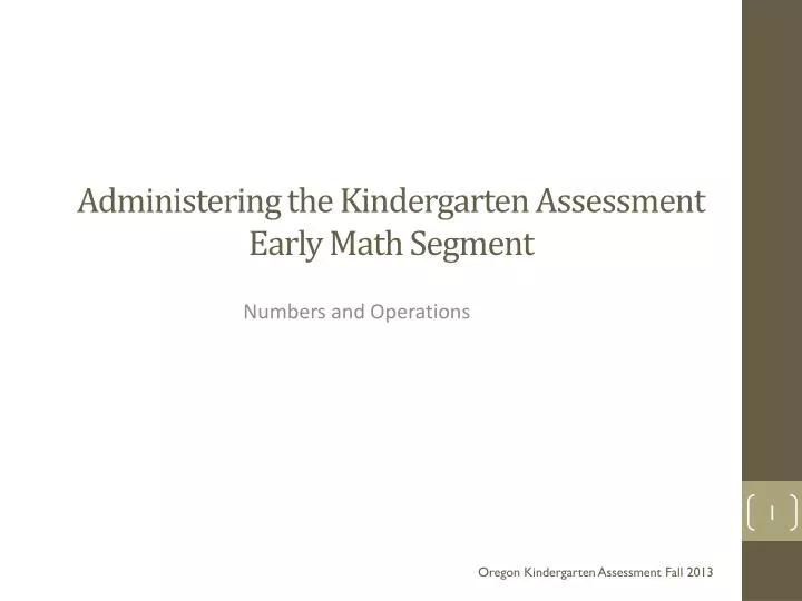 administering the kindergarten assessment early math segment